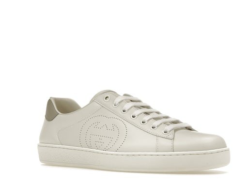 Gucci Ace Perforated Interlocking G White Schwanero