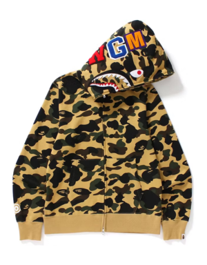 BAPE 1st Camo Shark Full Zip Hoodie Yellow