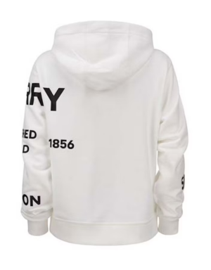 Burberry Horseferry Print Cotton Oversized Hoodie White2